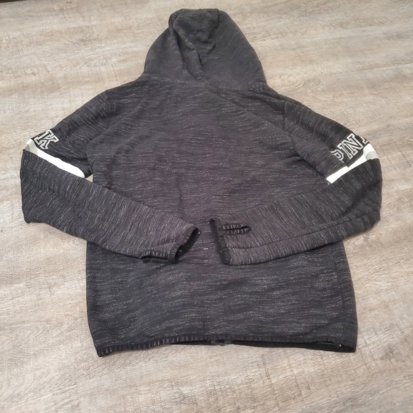 Victoria's Secret PINK Gray Full Zip Sweatshirt Size Large - Picture 2 of 5